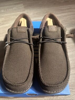 Hey Dude Brown Canvas Wally Slip-On Loafers